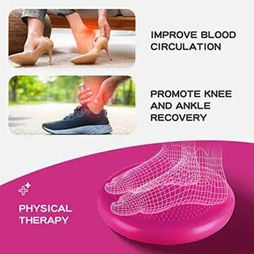 Trideer Inflated Wobble Cushion - Wiggle Seat for Sensory Kids(Multiple Colors), Balance Disc (Extra Thick), Flexible Seating for All Age (34CM Rose)