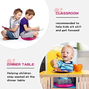 Trideer Inflated Wobble Cushion - Wiggle Seat for Sensory Kids(Multiple Colors), Balance Disc (Extra Thick), Flexible Seating for All Age (34CM Rose)