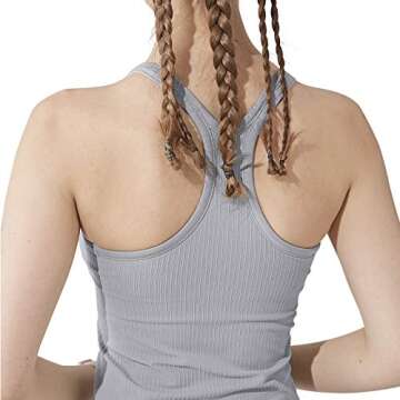 Yoga Racerback Tank Top for Women with Built in Bra,Women's Padded Sports Bra Fitness Workout Runnin...