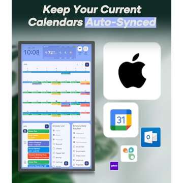 Cozyla 22 Inch Digital Calendar Wall Touch Screen Syncs All Calendar Apps To Do List Notepad Family Calendar Electronic Wall Calendar Chore Chart for Kids Adults Meal Planner Smart Calendar Black