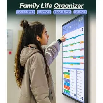 Cozyla 22 Inch Digital Calendar Wall Touch Screen Syncs All Calendar Apps To Do List Notepad Family Calendar Electronic Wall Calendar Chore Chart for Kids Adults Meal Planner Smart Calendar Black