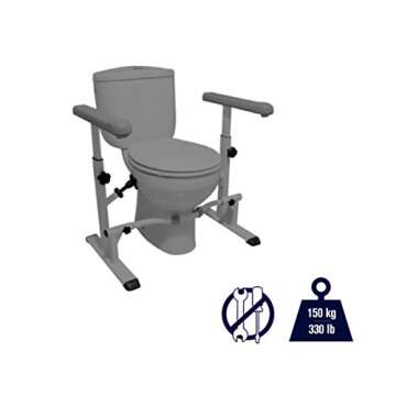 KMINA - Toilet Safety Rails for Seniors (330 lbs), Toilet Safety Frame with Arms, Handicap Toilet Se...