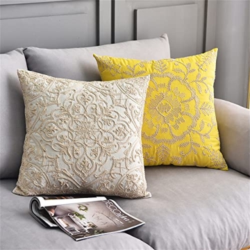 DOKOT Embroidery Throw Pillow Case Covers 100% Cotton