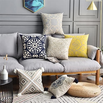 DOKOT Embroidery Throw Pillow Case Covers 100% Cotton