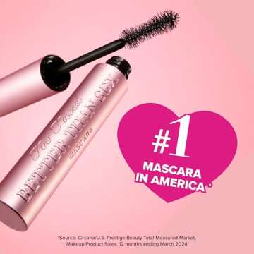 Too Faced Better Than Sex Volumizing Mascara | Dramatic Volume, Length + Peptides Help Condition Lashes, 0.17 Fl Oz, Black