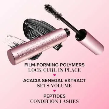 Too Faced Better Than Sex Volumizing Mascara | Dramatic Volume, Length + Peptides Help Condition Lashes, 0.17 Fl Oz, Black