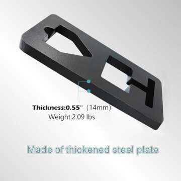 ZUIWAN Heavy Duty Steel 13.3mm/0.54 Inch Thick T Post Puller - Use Chains, S-Hooks, Jacks and Tractor Buckets to Pull Out The T-Post from The Ground, with Bayonets,Convenient to Fix The Chain