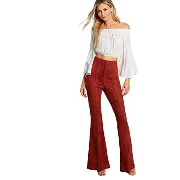 MakeMeChic Women's Stretchy Flare Pants for Every Occasion