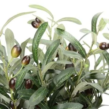 BohoSM 5 Pack Olive Branches Artificial Plants Greenery Stems Olive Leaves Fake Fruits Silk Plants Faux Olive Stem fo Vase