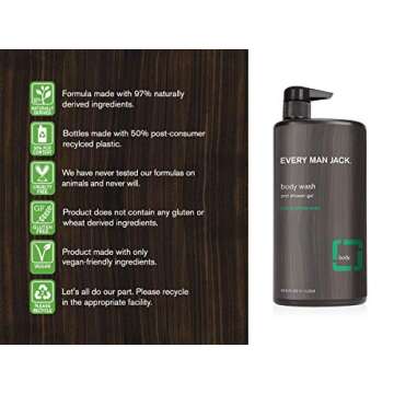 Every Man Jack Eucalyptus Mint Mens Body Wash for All Skin Types - Cleanse, Nourish, and Hydrate Ski...