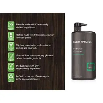 Every Man Jack Eucalyptus Mint Mens Body Wash for All Skin Types - Cleanse, Nourish, and Hydrate Ski...