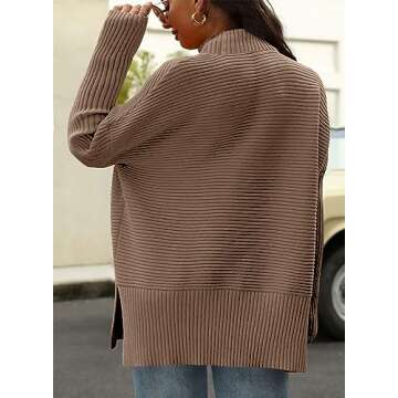 Eytino Plus Size Sweaters for Women Batwing Sleeve Crewneck Split Hem Casual Oversized Tunic Pullove...