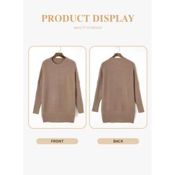 Eytino Plus Size Sweater Batwing Sleeve Brown