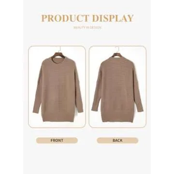 Eytino Plus Size Sweater Batwing Sleeve Brown