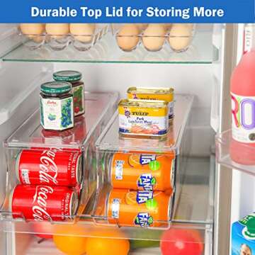 Puricon 2 Pack Soda Can Organizer Dispenser for Refrigerator, Clear Plastic Canned Food Pop Beverage...