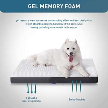 BEDELITE Large Orthopedic Dog Bed with Removable Washable Cover - Memory Foam, Egg Crate Design, Plush Sherpa Surface, Oxford Bottom and Sides