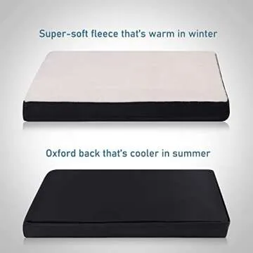 BEDELITE Large Orthopedic Dog Bed with Removable Washable Cover - Memory Foam, Egg Crate Design, Plush Sherpa Surface, Oxford Bottom and Sides