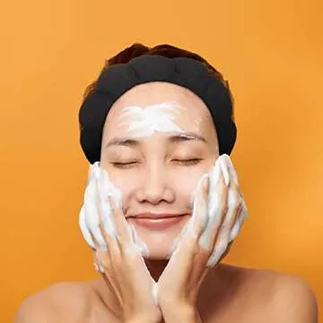 JenPen 3 Pieces Makeup Headband Puffy Spa Sponge Terry Towel Cloth Fabric Headbands for Women Cute Hair Accessories Skincare Shower Face Washing Removal Facial Mask, Colors, One size