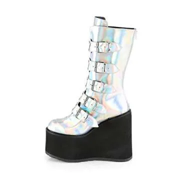 Demonia SWING-230 Silver Hologram Women's Boots