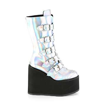 Demonia SWING-230 Silver Hologram Women's Boots