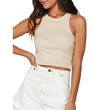 Stylish KAMISSY Rib-Knit Racerback Tank Top for Women