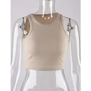 Stylish KAMISSY Rib-Knit Racerback Tank Top for Women