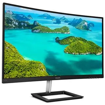 Philips 272E1CA 27" Curved Frameless Monitor, Full HD 1080P, 100% sRGB, Adaptive-Sync, Speakers, VES...