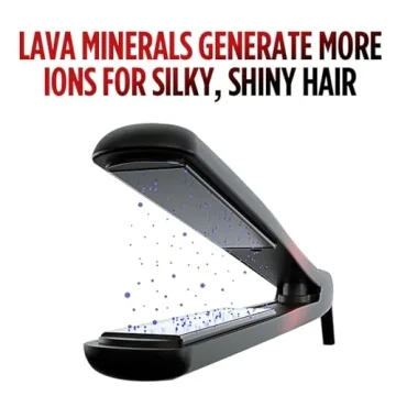 CHI Lava Ceramic Hairstyling Flat Iron | 1" Volcanic Lava Ceramic Floating Plates | Smooth Glide helps prevent damage | Analog On/Off Switch | Black/Red