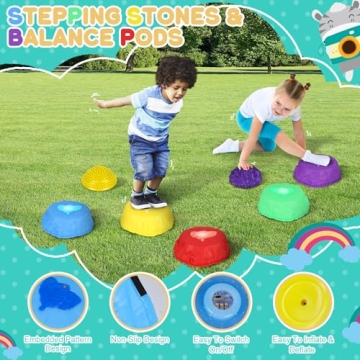 IVENRXIU Stepping Stones for Kids - Balance Play Kit