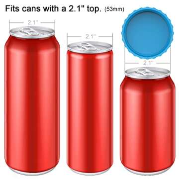 Silicone Soda Can Lids Covers Fits Standard Soda Cans (6 Pack, Assorted)