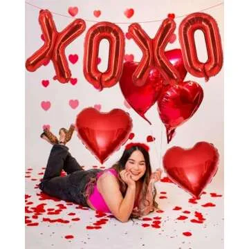 Vibrant 16 Inch Red XOXO Heart Balloons for Valentine
