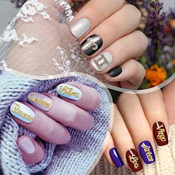 JERCLITY Zodiac Nail Charms Set for Stylish Nail Art