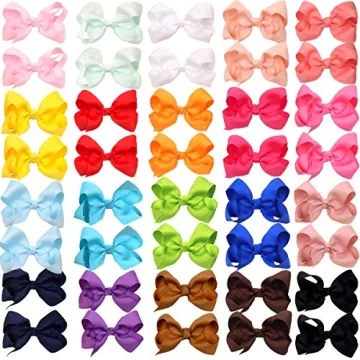 JOYOYO 40PCS 3Inch Hair Bows for Girls - Grosgrain Ribbon Toddler Accessories