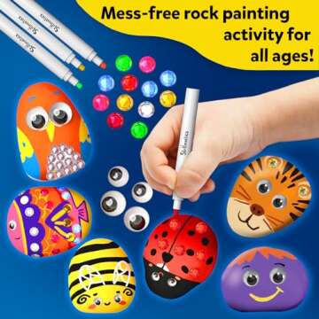 Skillmatics Rock Painting Kit - Mess-Free Art & Craft Activity for Girls & Boys, Craft Kits & Suppli...