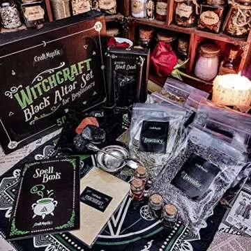 Witchcraft Supplies Wiccan Tools for Beginners - 50 Set Witchy Gifts Starter Kit Box - Crystals for ...