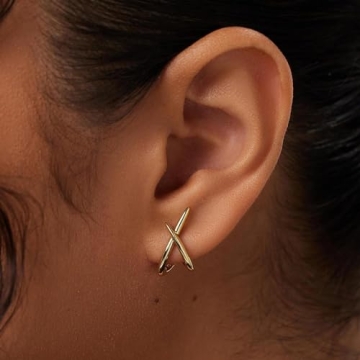 Trendy 14K Gold Stud Earrings for Women