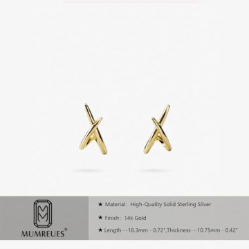 Trendy 14K Gold Stud Earrings for Women