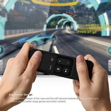 elago R1 Protective Silicone Case Cover Compatible with Apple TV 4K Siri 4th and 5th Generation Siri Remote Control - [Magnet Technology] [Lanyard Included] [Shock Absorption] - Black