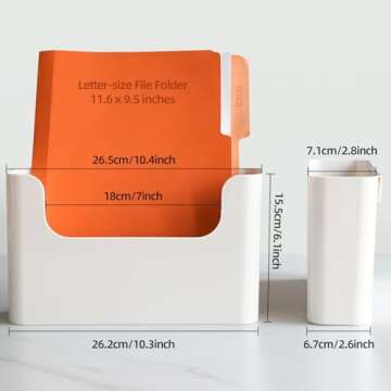 FKTXCO Wall File Organizer Holder No Drilling Wall Mount Hanging File Organizer Door Office Mail Sup...