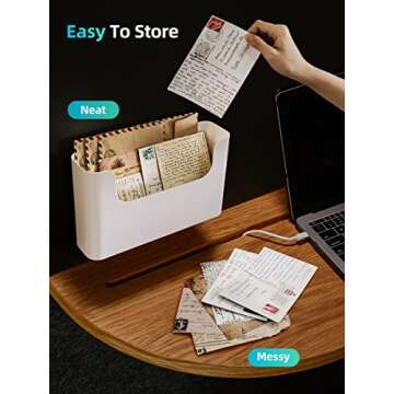 FKTXCO Wall File Organizer Holder No Drilling Wall Mount Hanging File Organizer Door Office Mail Supplies Storage Magazine Envelope Planner Wall Single Pocket Off White Plastic