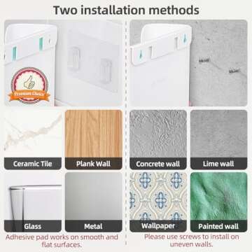 FKTXCO Wall File Organizer Holder No Drilling Wall Mount Hanging File Organizer Door Office Mail Supplies Storage Magazine Envelope Planner Wall Single Pocket Off White Plastic