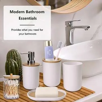 Elegant 9-Piece White Bathroom Accessories Set for Modern Homes