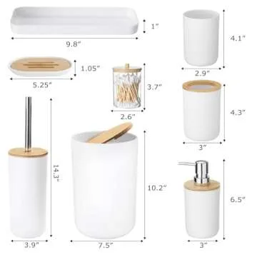 Elegant 9-Piece White Bathroom Accessories Set for Modern Homes