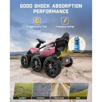 FanttikRide X7 Classic 12V Ride on Toys for Big Kids, 6 Wheels UTV, 4x45W 4MPH Powerful Electric Car...