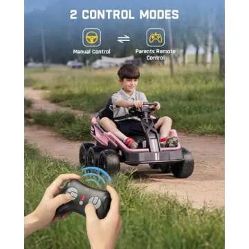 FanttikRide X7 Classic 12V Ride on Toys for Big Kids, 6 Wheels UTV, 4x45W 4MPH Powerful Electric Car, 4-Wheel Drive, Parent Remote, 4 Shock Absorbers, Perfect Choice for Ages 3 and Up, Light Pink