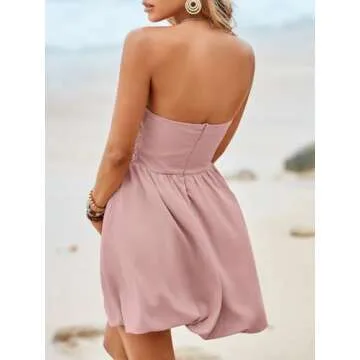 Wenrine Strapless Summer Mini Dress for Parties
