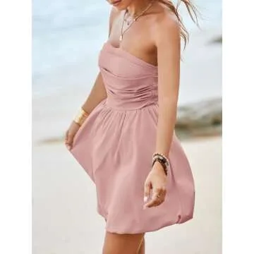 Wenrine Strapless Summer Mini Dress for Parties