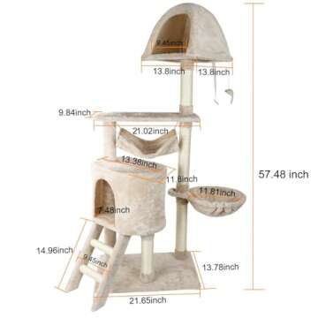 Confote 57 inch Cat Tree Multi-Level Cat Condo with Scratching Posts Kittens Activity Tower Pet Play...
