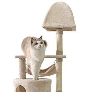 Confote 57 inch Cat Tree Multi-Level Cat Condo with Scratching Posts Kittens Activity Tower Pet Play House Furniture