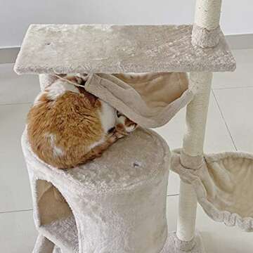 Confote 57 inch Cat Tree Multi-Level Cat Condo with Scratching Posts Kittens Activity Tower Pet Play House Furniture